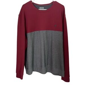 IZOD Advantage Performance XXL Mens‎ Red Gray Stretch Long Sleeve Pullover EUC